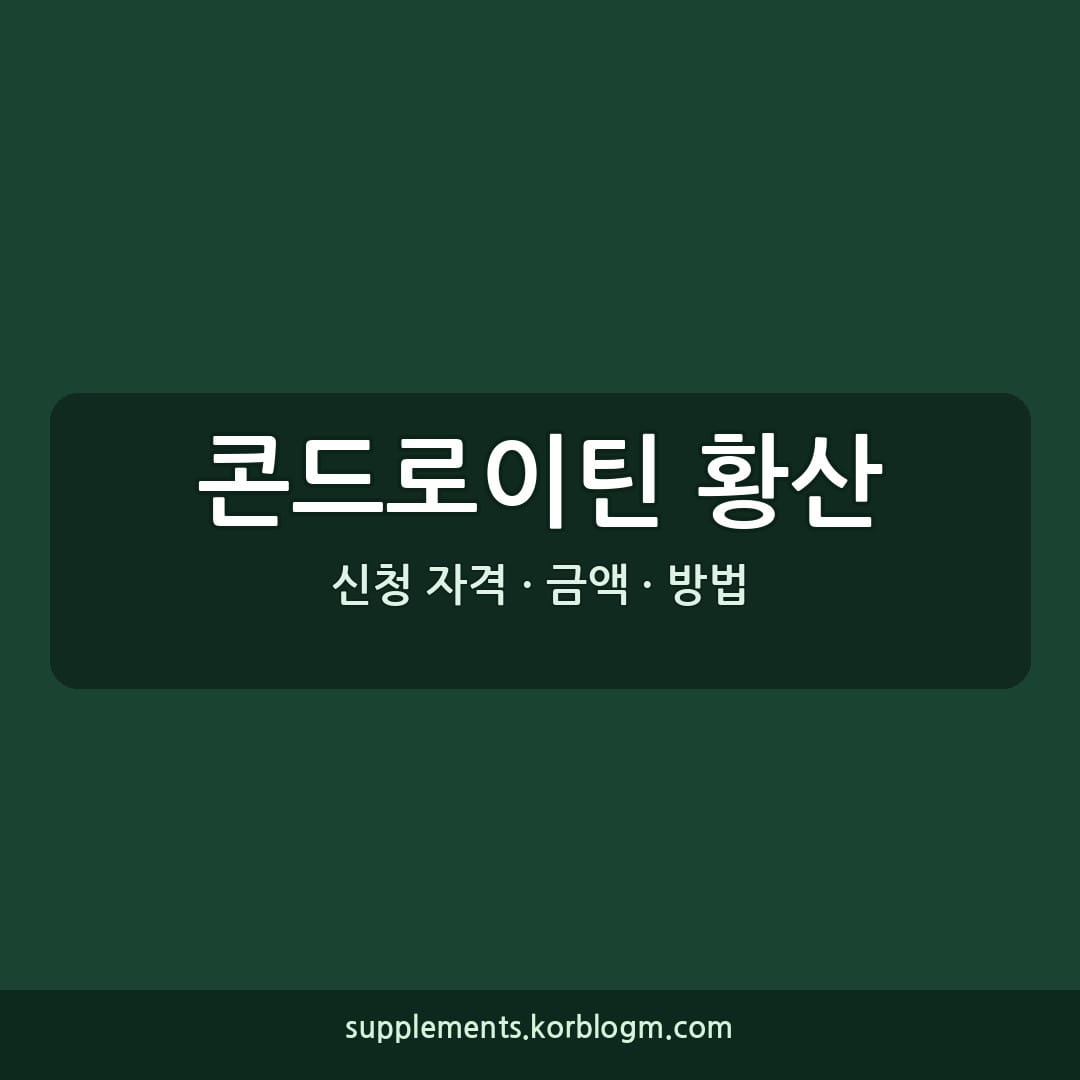 콘드로이틴 황산, 관절 건강 기능성 성분 상세 분석